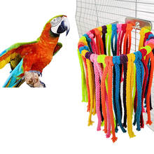 Игрушка для попугаев, жевательная игрушка, хлопковая веревка, цветная подвесная клетка, качели, гнездо, декоративная веревка, тянущие игрушки, аксессуары для птичьей клетки 2024 - купить недорого