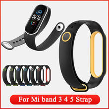 Мягкий браслет для часов Xiaomi mi band 4, ремешок на запястье, спортивный силиконовый браслет для Mi Band 3/5, резиновый ремешок, аксессуары 2024 - купить недорого