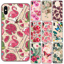 Capa de silicone flor unicórnio e flamingo para iphone, capa de proteção para iphone x, xs max, xr, 6s, 7, 8 plus, se, inverte, floral, 12, 11 pro max 2024 - compre barato