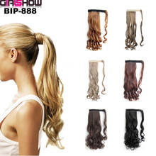 Girlshow-Extensión de cabello sintético para mujer, postizo de cola de caballo, largo y rizado, 22 pulgadas 2024 - compra barato