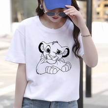 Cute Kawaii T Shirts Women Summer Short Sleeve Casual White Tshirts Lion king Simba Print Harajuku T-shirts Women Clothes 2024 - buy cheap