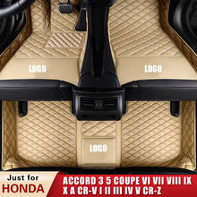 Car Floor Mats for Honda Accord 3 5 coupe VI VII VIII IX X A CR-V I II III IV V CR-Z Crosstour Trois Volumes Sedan Hybrid Custom 2024 - buy cheap