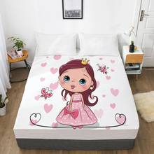 Cartoon Children's Elastic fitted sheet bed sheet With An Elastic Band  Mattress Cover Bed cover for kids baby girls princess 2024 - buy cheap