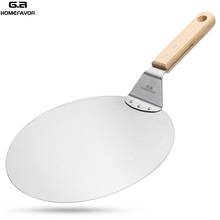 Pizza Shovel Pastry Tools Accessories Pizza Peel Round Stainless Steel Non-stick Pizza Paddle Spatula With Oak Wooden Handle 2024 - купить недорого