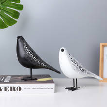 Black and White Dove Ornaments Abstract Art Animal Statue Ornaments Resin Crafts Living Room Home Decoration Accessories 2024 - buy cheap