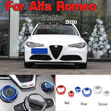 Aluminum Alloy Center Control Multimedia Knob Ring Trim Set Interior Car Accessories For Alfa Romeo Giulia Stelvio 2020 2024 - buy cheap