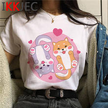 Camiseta de Shiba Inu Doge para mujer, ropa de calle japonesa, top grunge, tumblr 2024 - compra barato