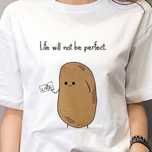 New summer cute t shirt women fashion Potato philosophy Harajuku Short Sleeve t-shirt White Thin section Tshirt Tops clothing 2024 - buy cheap