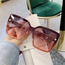 2021 Fashion Oversize Gradient Sunglasses Women Polarized Vintage Big Frame Square Sun Glasses Luxury Brand Female Elegant Shade 2024 - buy cheap