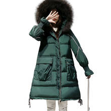 Boollili Down Jacket Woman Oversized Long Coat Winter Coat Women Raccoon Fur Collar Parka Korean Coat Chaqueta Mujer 2024 - buy cheap