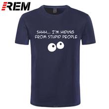REM Summer Men T Shirts Funny Slogan Top Tees Men's Short Sleeve 100% Cotton T-shirt O-Neck Casual Tshirt 2024 - buy cheap