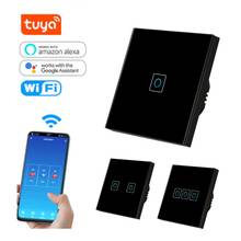 EU Standard Tuya 1/2/3 Gang WiFi Wall Light Touch Switch for Google Home Amazon Alexa mobile phone remote control / timing 2024 - buy cheap