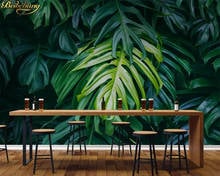 beibehang 3d wallpaper wall papers home decor Custom 3d wallpaper mural green plant leaves background wall paper papel de parede 2024 - buy cheap