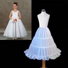 New White Children Petticoat A-line 3 Hoops Kids Crinoline Bridal Underskirt Wedding Accessories For Flower Girl Dress 2024 - buy cheap