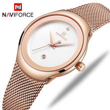 Naviforce relógio feminino impermeável, relógio de pulso feminino quartzo fashion aço inoxidável simples 2024 - compre barato