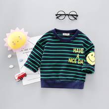 2019 Spring New Boy Sweater Korean Children's Clothing Baby Girls Boys Cotton Striped Smiley Tops 1-4Y Kods Pullover Outfits 2024 - buy cheap