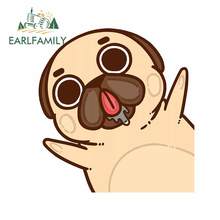 EARLFAMILY 13cm x 12.5cm Funny Pugs Stickers Kawaii Decal Vinyl Sticker Car Window Trunk Wall Decoration 2024 - buy cheap