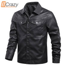 Ucrazy-Chaqueta de piel sintética para hombre, abrigo informal clásico, a la moda, con bolsillos múltiples, chaquetas de cuero PU con Motor, novedad de otoño, 2020 2024 - compra barato