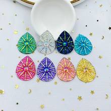 30*40mm hand sewn resin mm flat back gemstone and crystal resin spider web rhinestone decorative gemstone garment button craft 2024 - buy cheap