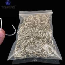 Fishhooks Wholesale by Bulk High Carbon Steel Cycle Eyed Bright Tin Fish Barbed Hook Jig Head Perch Bass Fishing Tackles Pesca 2024 - compre barato
