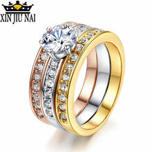 Anel de dedo feminino de ouro rosado/dourado/prata bamos, joia empilhável de luxo, joia com pedra de aniversário para mulheres 2024 - compre barato