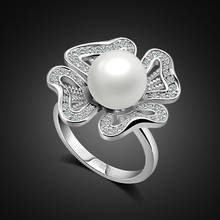 Anillos elegantes para mujer, Plata de Ley 100% 925, compromiso de boda, moda femenina, flor de Hipérbola, joyería de fiesta 2024 - compra barato