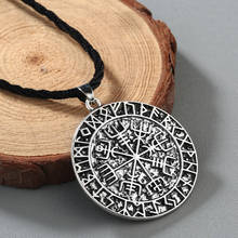 Guidepost Compass Necklace Talisman Viking Elder Futhark Pendant Valknut Pagan Amulet Vegvisir Scandinavian Norse Gift 2024 - buy cheap