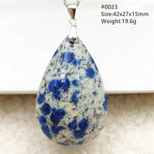 Natural Blue K2 Jade Volcanic Pendant Necklace For Rare Women Men Rare Water Drop Rectangle Stone Love Gift Necklace AAAAA 2024 - buy cheap