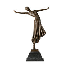 Estatua de baile, figurita de Material de cobre y bronce de 58CM/22,8 pulgadas, escultura de baile femenino, decoración de escritorio de armario para el hogar, grande 2024 - compra barato