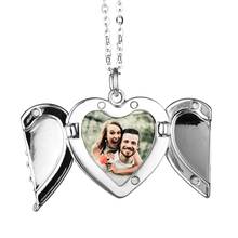 Heart Sublimation Blanks Angel Wing Love Heart Necklaces Custom Lockable Photo Blank MDF Printable Pendant for Women 2024 - buy cheap