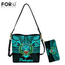 FORUDESIGNS Hot Style Female Shouder Bag And Purse 2pcs Set Polynesian Samoa Pohnpei Tribal Design Lady Casual Messenger Bags 2024 - buy cheap