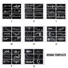 Estêncil de tatuagem de henna, 48/12 mapas, pequeno, estêncil para tatuagem, mulheres, crianças, desenho, tatuagem de henna, tatuagens com glitter 2024 - compre barato