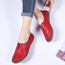 Classic Size 35-45 Comfortable Slip-on Flats Shoes Women Red Breathable Leather Flat Woman Shoes Casual Loafers mocasines mujer 2024 - buy cheap