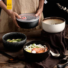 RUX WORKSHOP 1050ml Ceramic bowl Ramen noodles Big fast food Rice Bowl Wooden Fruit Bowl Kitchen ceramic tableware 2024 - buy cheap
