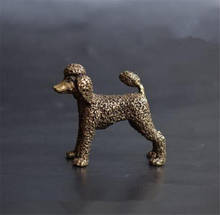 Estatua de cobre coleccionable, de latón chino tallado, Animal del zodiaco, perro táctico, caniche, exquisitas estatuas pequeñas 2024 - compra barato