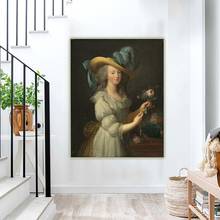 E.Vigee Lebrun-Cuadro de Marie Antonieta, lienzo de arte, pintura al óleo, obra de arte, póster, imagen decorativa, decoración de pared para el hogar y la sala de estar 2024 - compra barato