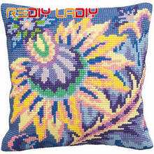 Cross Stitch Cushion Ladybug Flowers Chunky Yarn Cross-Stitch Kits Needlework Pre-Printed Canvas Pillow Home Deocr Arts & Crafts 2024 - buy cheap