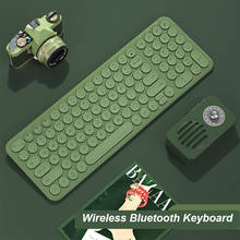 Round Keycap Bluetooth Keyboard Wireless Slim Game PC Tablet Laptop Computer Keyboard for Macbook IPhone IPad 2024 - buy cheap