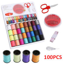 100pcs Mixed Color Sewing Machine Thread Set Sewing Machine Spool Bobbin Reel Tool Kit Portable Sewing Thread Suit 2024 - buy cheap