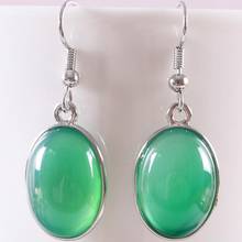 Natural Stone Green Onyx Dangle Earrings for Women Gem Cabochon CAB Oval Beads Drop Earrings Fashion Jewelry U424 2024 - buy cheap