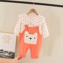 Spring Toddler Clothes Set Baby Kids Girls Full Printe Tops T-shirt Solid Romper Pants Casual Outfits Fashion Cute Clothing Set 2024 - buy cheap