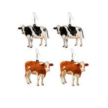 New Fashion Dairy Cow Acrylic Drop Earrings For Women Black White Cattle Animal Long Dangle Earrings Charm Jewelry Party Gifts 2024 - buy cheap