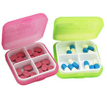 Tenske mini quatro grade compartimento viagem caixa de pílula organizador portátil medicial plástico medicina caso organizador caixa de armazenamento 2024 - compre barato