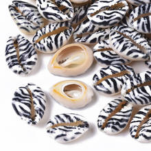 200pcs Printed Stripe Pattern Natural Cowrie Shell Beads No Hole/Undrilled for jewelry making Crafts Decor Accessories 2024 - buy cheap