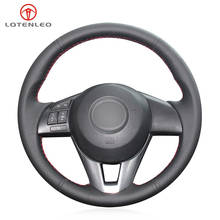 Black PU Artificial Leather Hand Sew Car Steering Wheel Cover For Mazda 3 Axela Mazda 6 Atenza Mazda 2 CX-3 CX-5 Scion iA 2016 2024 - buy cheap