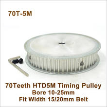 POWGE 70 Teeth 5M Synchronous Pulley Bore 10-25mm Fit Width 15/20mm 5M Belt 70T 70Teeth HTD 5M Timing Belt Pulley 70-5M AF 2024 - buy cheap