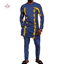 Bazin богатые мужские комплекты из 2 предметов, африканский дизайн одежды, африканская одежда, повседневная мужская жаккардовая рубашка и брюки, комплекты WYN710 2024 - купить недорого