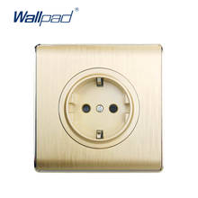 Wallpad New Arrival Random Click Wall Light Switch With LED Indicator Wall Power Socket Gold PC Brused Panel For Home 2024 - buy cheap