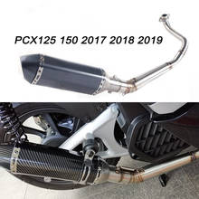 Motorcycle Exhaust Muffler Modified Middle Link Pipe Slip-On For honda PCX125 PCX150 PCX 125 150 2017 2018 2019 2024 - buy cheap