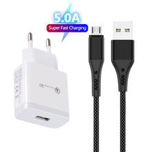 Fast Charger 18w USB adapter For Samsung A03 Huawei Honor 8X 10i Micro usb Cable For Xiaomi Redmi 9C 9A 7A 6A 5A Note 4X 4 5 6 2024 - buy cheap